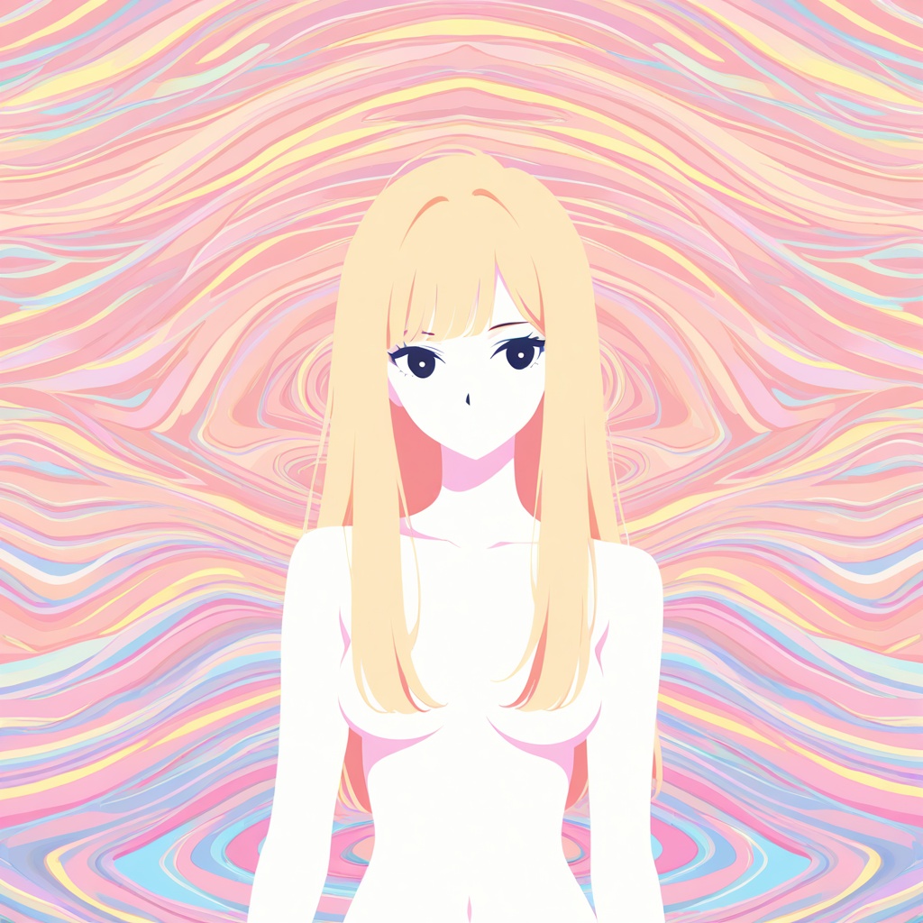 Minimalism, monotone, beautiful woman, nice skin texture, 8k, hyper-detailed, pastel colors long hair, latina skin, negroid skin, bright emotions, psychedelic colors
