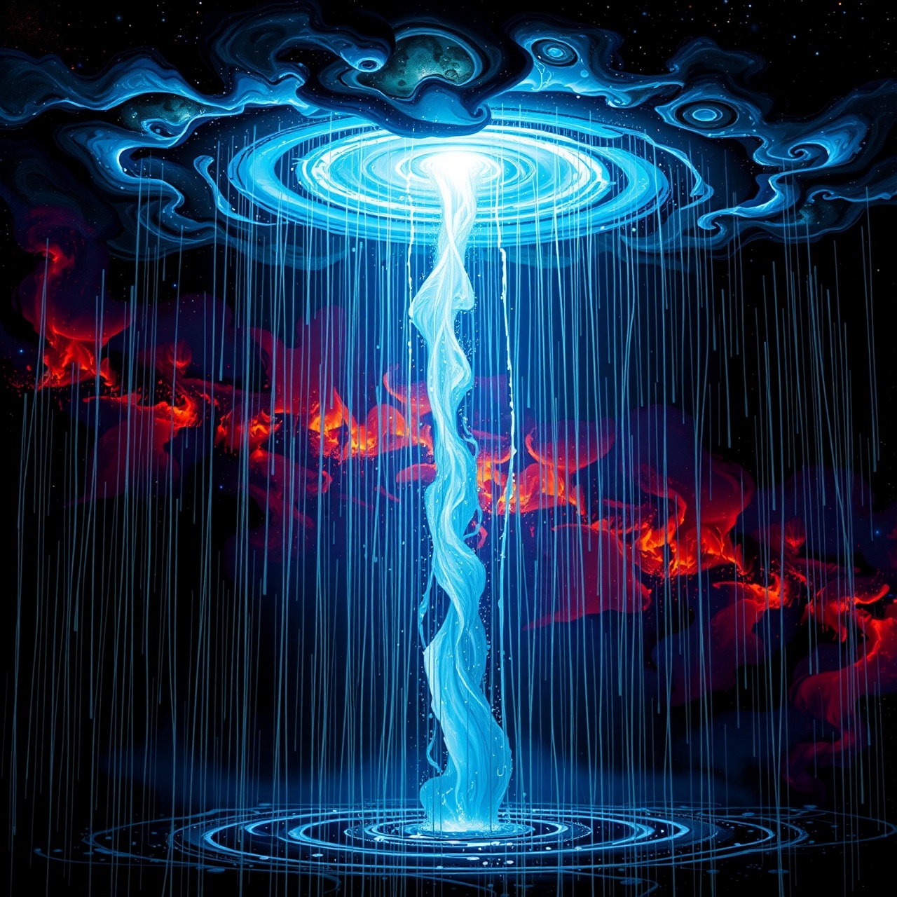 abstract magical rain, universe , stars, Negative: text, error, fewer digits, cropped, worst quality, low quality, normal quality, jpeg artifacts, signature, watermark, username